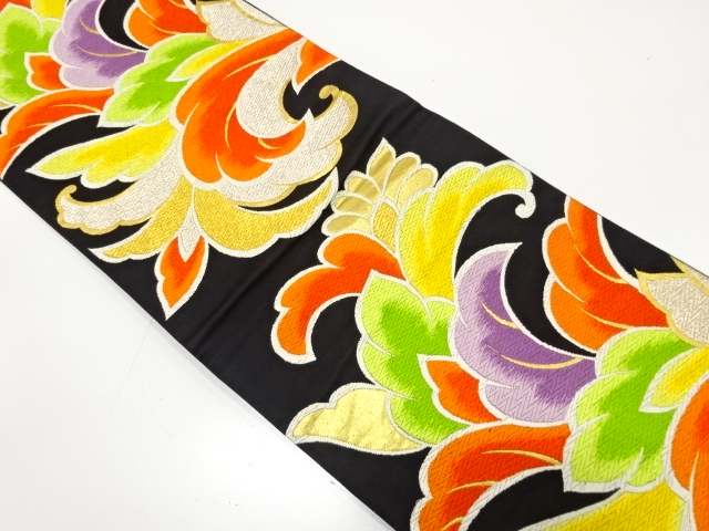 JAPANESE KIMONO / ANTIQUE FUKURO OBI / SILK / WOVEN PLANTS